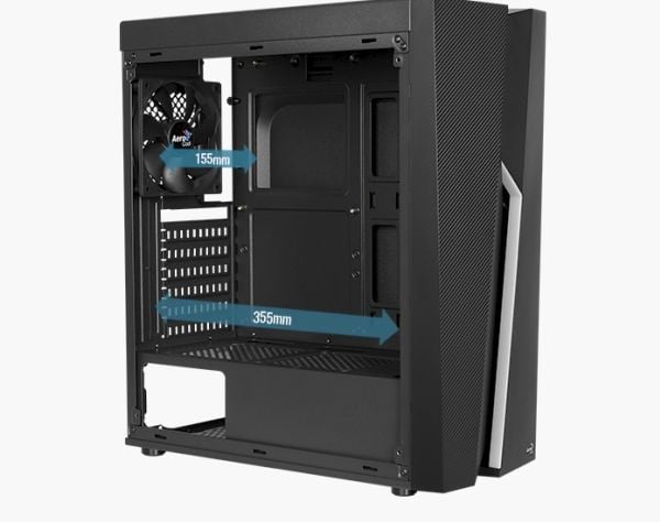 AeroCool Bolt - Tower - ATX - sidepanel med vindu (akryl) - ingen strømforsyning (ATX) - svart - USB/lyd