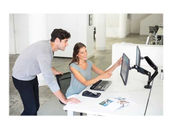 Fellowes Platinum Series Dual Monitor Arm - Monteringssett - justerbar arm - for 2 skjermer - aluminium - svart - skjermstørrelse: inntil 27" - skr...