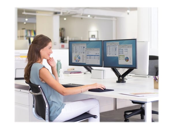 Fellowes Platinum Series Dual Monitor Arm - Monteringssett - justerbar arm - for 2 skjermer - aluminium - svart - skjermstørrelse: inntil 27" - skr...