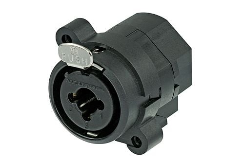 Neutrik NCJ9FI-H, XLR, Sort, Nikkel/gull, 1500 V, 20 mO, 50 V