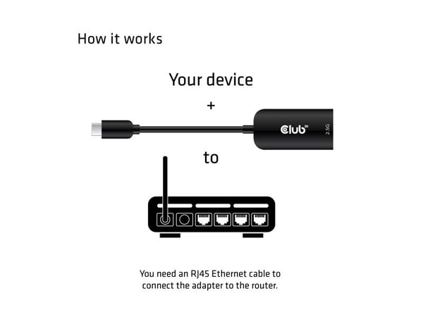 Club 3D - Nettverksadapter - USB-C 3.2 Gen 1 - 2.5GBase-T