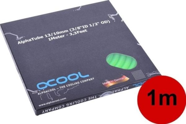 Alphacool 18531, Rør, PVC, Sort, 60 °C, 4 stang, 1,3 cm