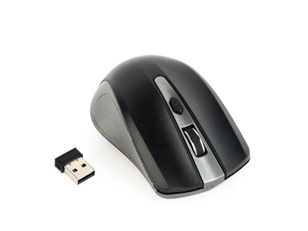 Gembird MUSW-4B-04-GB, Kaksoiskäsi, Optisk, RF trådløst, 1600 dpi, Sort, Grå