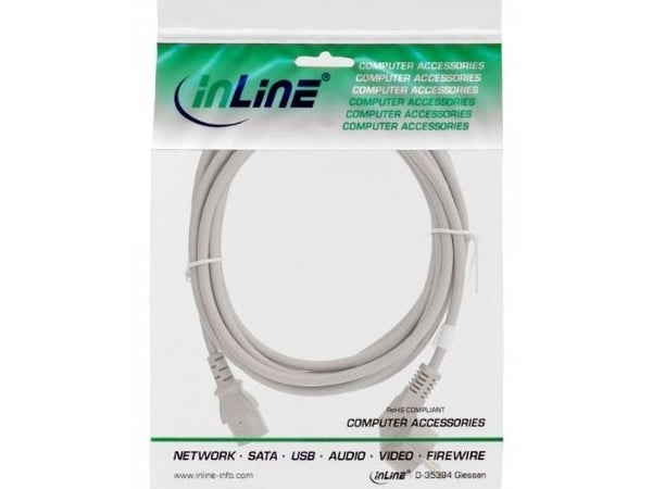 InLine 16655G, 5 m, Strömkontakt typ E, C13 coupler