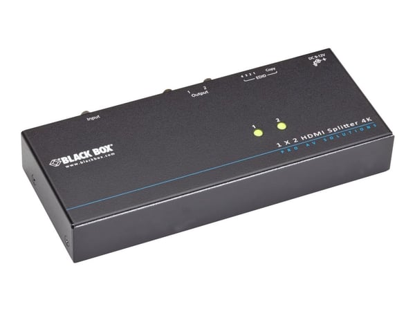 Black Box 4K HDMI Splitter 1 x 2 - Video/lyd-splitter - 2 x HDMI - stasjonær, rackmonterbar - TAA-samsvar