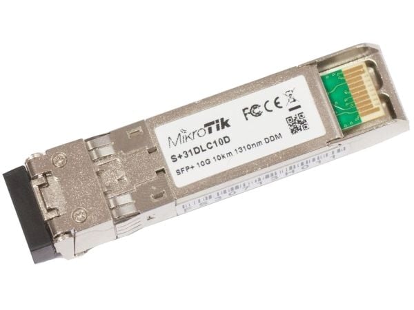 MikroTik S+31DLC10D - SFP+-lähetinmoduuli - 10 GigE - SFP+ / LC single mode - enintään 10 km - 1310 nm