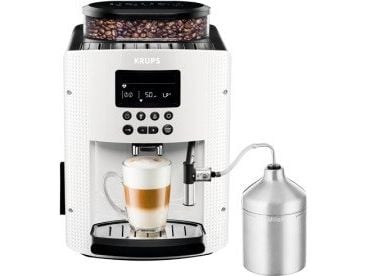 Krups EA 8161, Espressomaskin, 1,8 l, Kaffe bønner, Malt kaffe, Innebygd kaffekvern, 1450 W, Hvit