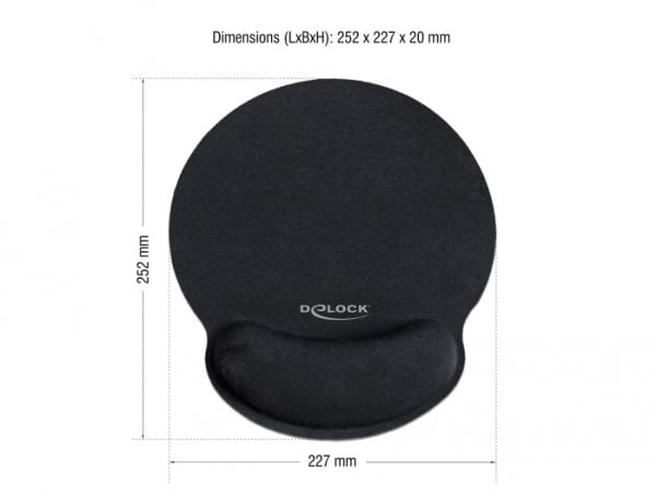 Delock Ergonomic - Musmatta - svart
