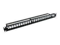 MicroConnect - Koblingspanel - svart - 1U - 19" - 24 porter