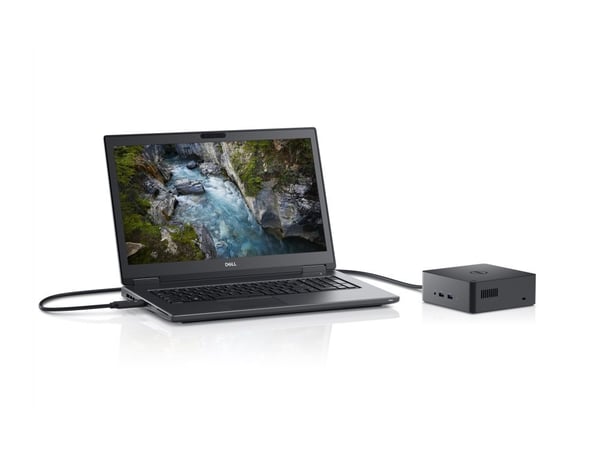 Dell Dual USB-C Thunderbolt Dock TB18DC - Dokkingstasjon - USB-C / Thunderbolt 3 - VGA, HDMI, DP, Mini DP, Thunderbolt - 1GbE - 210 watt - for Prec...
