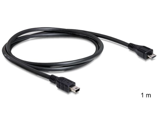 Delock - USB-kabel - mini-USB Type B (hann) til Micro-USB type B (hann) - USB 2.0 - 1 m - svart