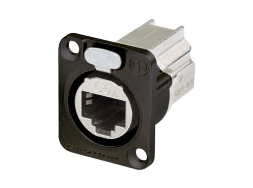 Neutrik NE8FDX-P6-B, RJ-45, Aluminium, Svart, Cat6a, Gull, 1000 V, 1,5 A
