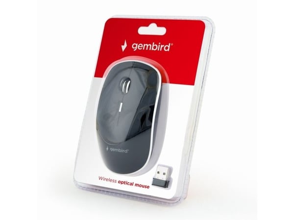 Gembird MUSW-4B-01, Molempikätinen, Optinen, Langaton RF, 1600 DPI, Musta, Valkoinen