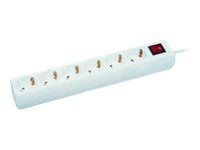 Microconnect GRU0063W, 3 m, Sisätila, Tyyppi F, Tyyppi F, Valkoinen, 6 AC-pistorasia(a)