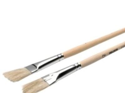 Anza polkupyörän sivellin 291312 - ½ litteä tina puukahva 12mm valkoinen luonnollinen sivellin