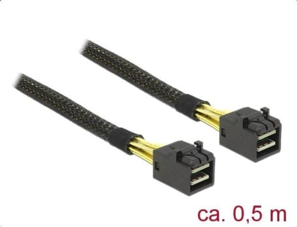 Delock - SAS intern kabel - SAS 6Gbit/s - 4 x Mini SAS HD (SFF-8643) til 4 x Mini SAS HD (SFF-8643) - 50 cm - for P/N: 62703, 62704
