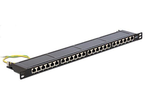 Delock - Koblingspanel - CAT 6 - RJ-45 X 24 - kullsort, RAL 9005 - 0.5U - 19"