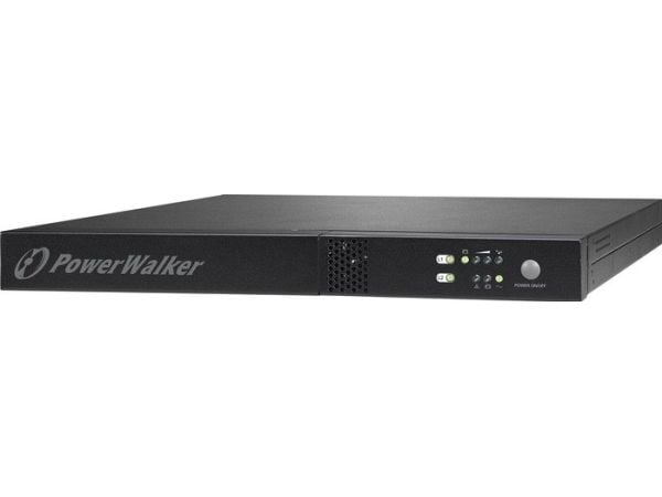 PowerWalker VFI 1000R/1U - UPS (kan monteras i rack) - 800 Watt - 1000 VA - 7 Ah - RS-232, USB - utgångskontakter: 3 - 1U - 19" - svart