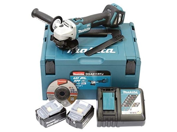 Makita DGA511RTJ - Vinkelsliper - trådløs - 125 mm - 2x 5ah batteri og lader