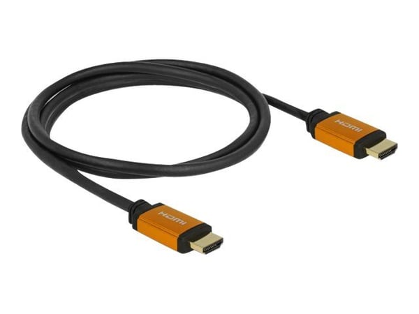 Delock - HDMI-kabel - HDMI hann til HDMI hann - 1.5 m - trippel beskyttelse - svart, gull - 8K-støtte