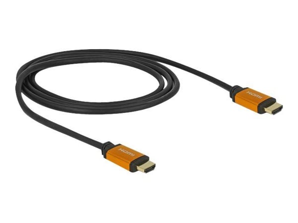 Delock - HDMI-kabel - HDMI hann til HDMI hann - 1 m - trippel beskyttelse - svart, gull - 8K-støtte