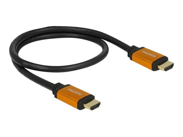 DeLOCK - HDMI-kaapeli - HDMI (M) - HDMI (M) - 2 m - kolminkertainen eristys - musta, kultainen - 8K-tuki