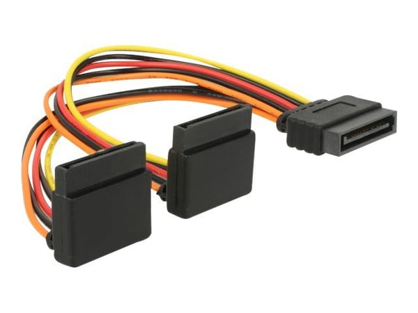 Delock - Strømadapter - SATA-strøm (P) låst til SATA-strøm (R) metallklips - 3.3 / 5 / 12 V - 15 cm