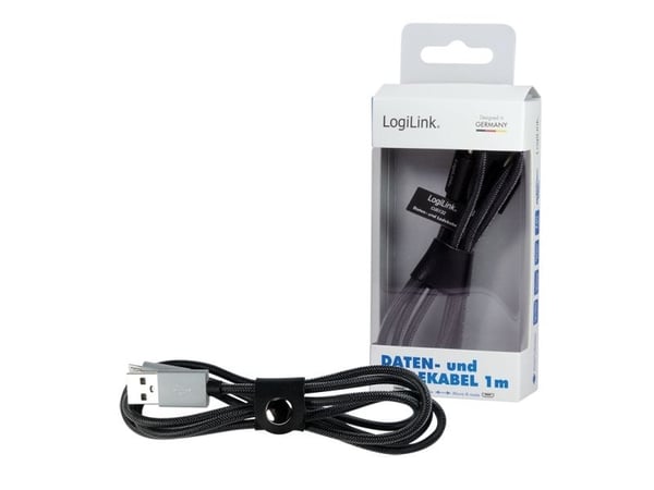 LogiLink CU0132, 1 m, USB A, Micro-USB A, USB 2.0, 480 Mbit/s, Grå