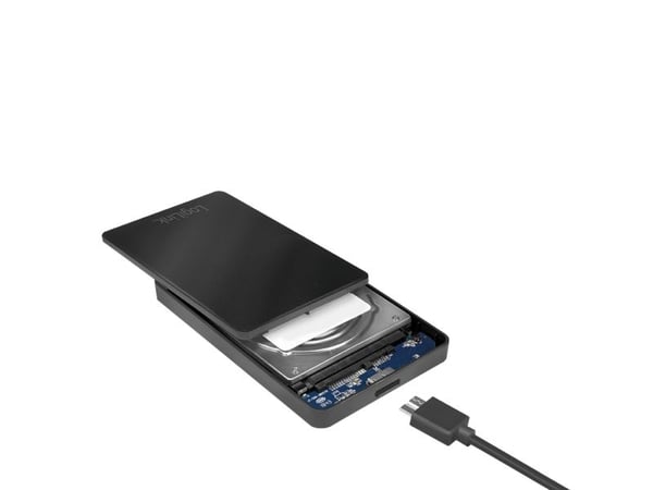 LogiLink UA0339, HDD/SSD-kabinett, 2.5", SATA, Serial ATA II, Serial ATA III, 5 Gbit/s, USB-tilkobling, Sort