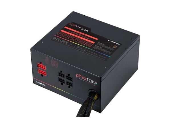 Chieftec Photon Series CTG-650C-RGB - Strømforsyning (intern) - ATX12V 2.3/ EPS12V - AC 230 V - 650 watt - aktiv PFC