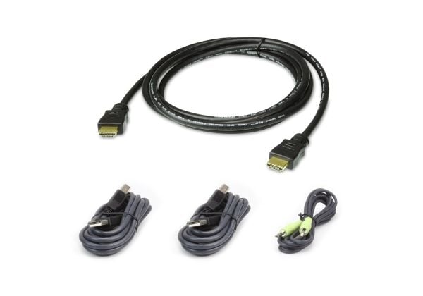 ATEN 2L-7D02UHX4 - Tastatur / video / musekabelsett (KVM) - TAA-samsvar - for ATEN CS1182H4