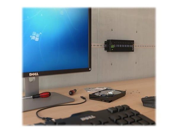 Startech 10-Port USB 3.0 Hub - Metal Industrial USB-A Hub with ESD & Surge Protection - Din Rail, Wall or Desk Mountable - TAA Compliant USB Expand...