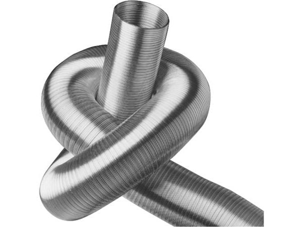 LINDAB Flexslang SRFC 80 av 2x0,7 mm aluminiumpalåt. Längd 5 m, komprimerad ca 1,20 m, max 200°C.