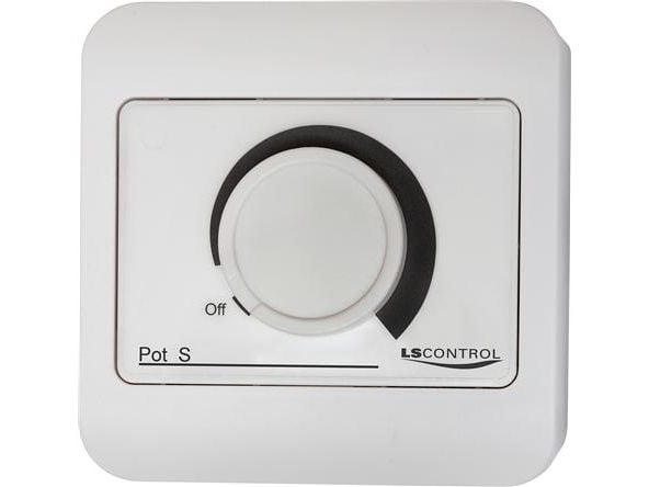 LS CONTROL Potmeter Pot S / ES925 i LSBOX85 med en-polet afbryder i potmeterakslen (10K). IP40, mål 85x85x54 mm.