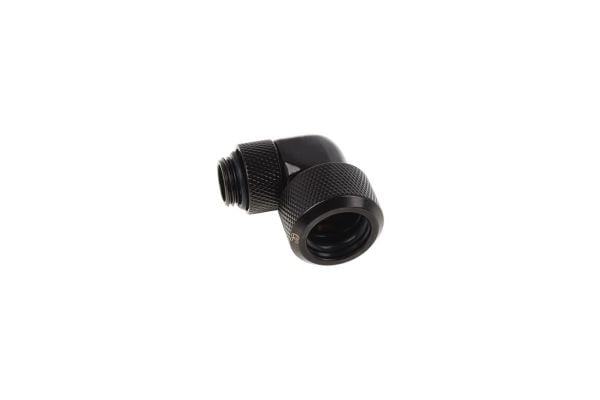 Alphacool Eiszapfen 16 mm HardTube compression fitting 90° rotatable G1/4 - Vinkelarmatur for væskekjølesystemskompresjon - mørkesvart