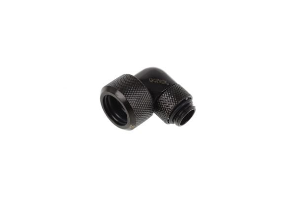 Alphacool Eiszapfen 16 mm HardTube compression fitting 90° rotatable G1/4 - Vinkelarmatur for væskekjølesystemskompresjon - mørkesvart