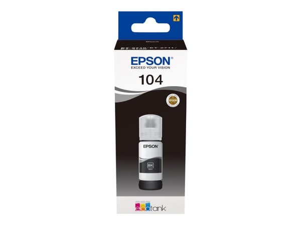 Epson EcoTank 104 - 65 ml - svart - original - blekkbeholder - for EcoTank ET-14100, 1810, 2721, 2810, 2811, 2812, 2814, 2815, 2820, 2821, 2825, 28...