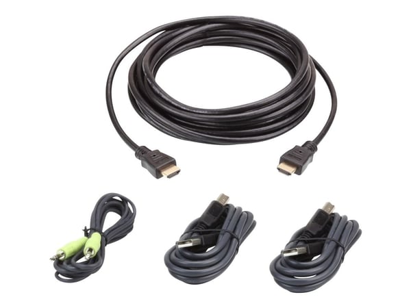 ATEN 2L-7D03UHX4 USB HDMI Secure KVM - Tastatur / video / mus / lyd / USB-kabelsett - TAA-samsvar - for ATEN CS1182H4