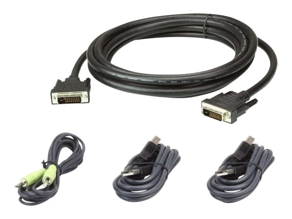 ATEN 2L-7D03UDX4 - Tastatur / video / musekabelsett (KVM) - TAA-samsvar