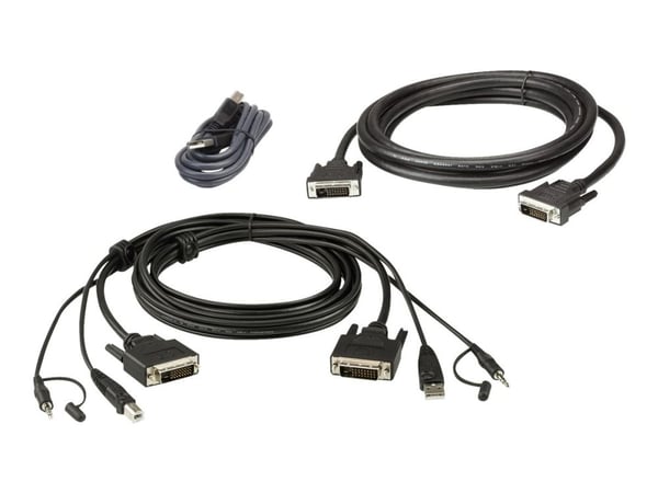ATEN 2L-7D02UDX3 - Tastatur / video / musekabelsett (KVM) - TAA-samsvar - for ATEN CS1144D4C