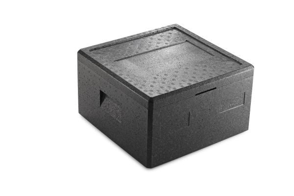 Termoskumbox fyrkantig 410x410x235 mm EPP svart Pizza 1 st livsmedelsgodkänd