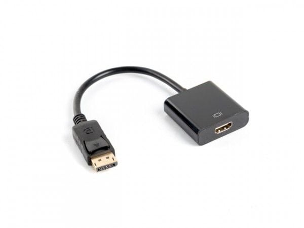 Lanberg - Video adapter - DisplayPort hann til HDMI hunn - 20 cm - svart