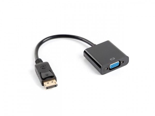 Lanberg - Video adapter - DisplayPort (hann) til HD-15 (VGA) (hunn) - DisplayPort 1.1a - 20 cm - svart