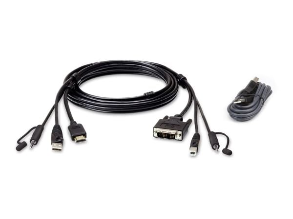 ATEN 2L-7D02DHX2 - Video- / USB / audio-kabel - TAA-samsvar - USB, minijakk, HDMI til USB-type B, minijakk, DVI-D - 1.8 m