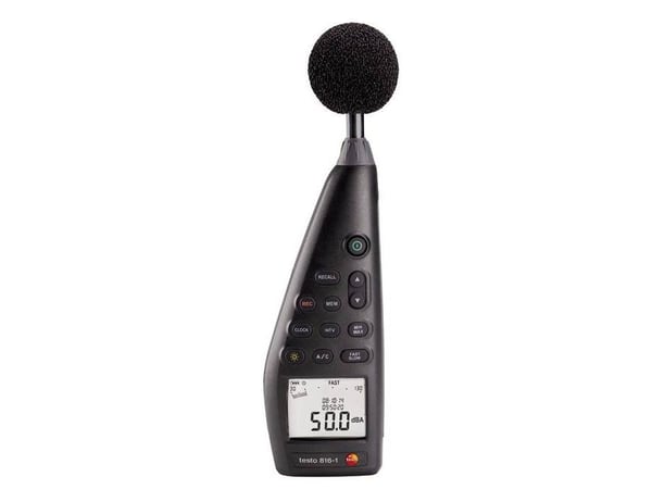 Testo 816-1, Digital, A-beteckning, C-weighting, Fast, Långsam, 30 - 130 dB, 1,4 dB, 0,1 dB