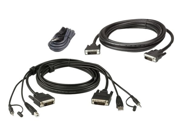 ATEN 2L-7D02UDX3 - Tastatur / video / musekabelsett (KVM) - TAA-samsvar - for ATEN CS1144D4C