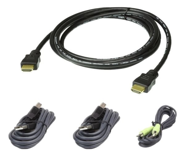 ATEN 2L-7D02UHX4 - Tastatur / video / musekabelsett (KVM) - TAA-samsvar - for ATEN CS1182H4