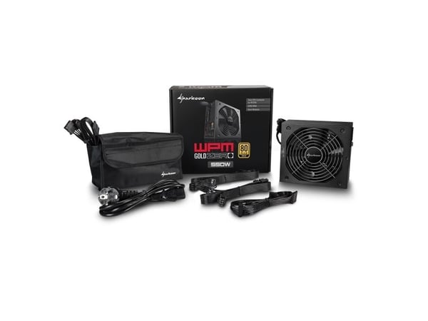 Sharkoon WPM Gold ZERO 550 - Strømforsyning (intern) - ATX12V 2.3 - 80 PLUS Gold - AC 100-240 V - 550 Watt - aktiv PFC - sort