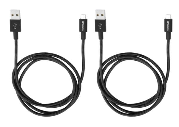 Verbatim Sync and Charge - USB-kaapeli - USB (han) til Micro-USB Type B (han) - 1 m - sort (pakke med 2)