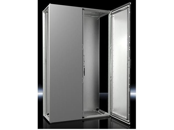 RITTAL Lattiakaappi VX25 1200x2000x500mm BxKxS, 2 hyllyä, IP55, kiinnityslevyllä, RAL 7035, NEMA 12, IK09